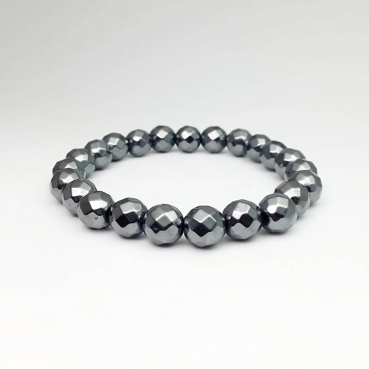 Hematite Faceted Beaded Bracelet-Rocks and Gems Canada