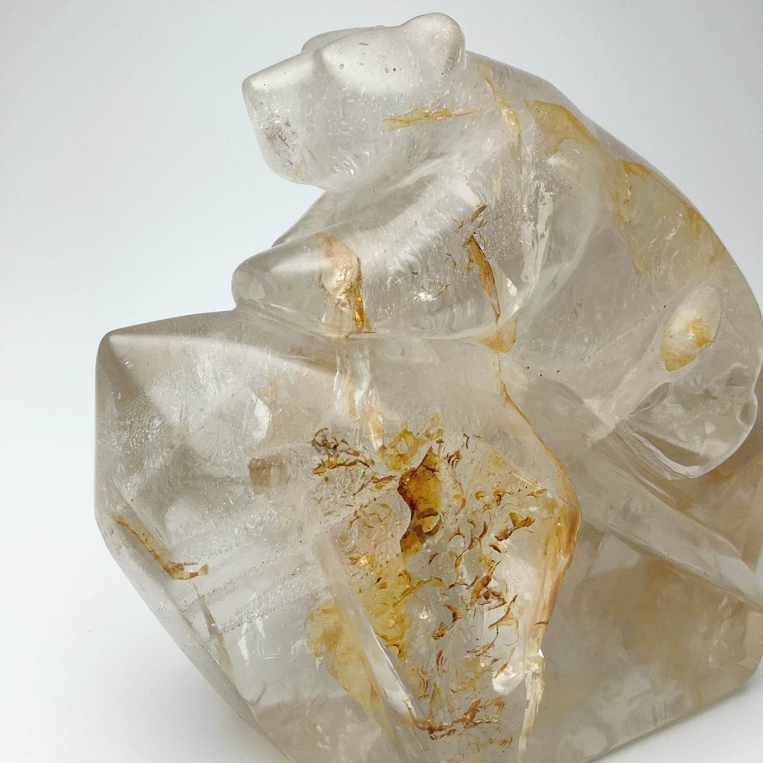 Hematoid Quartz Bear Carving-Rocks and Gems Canada