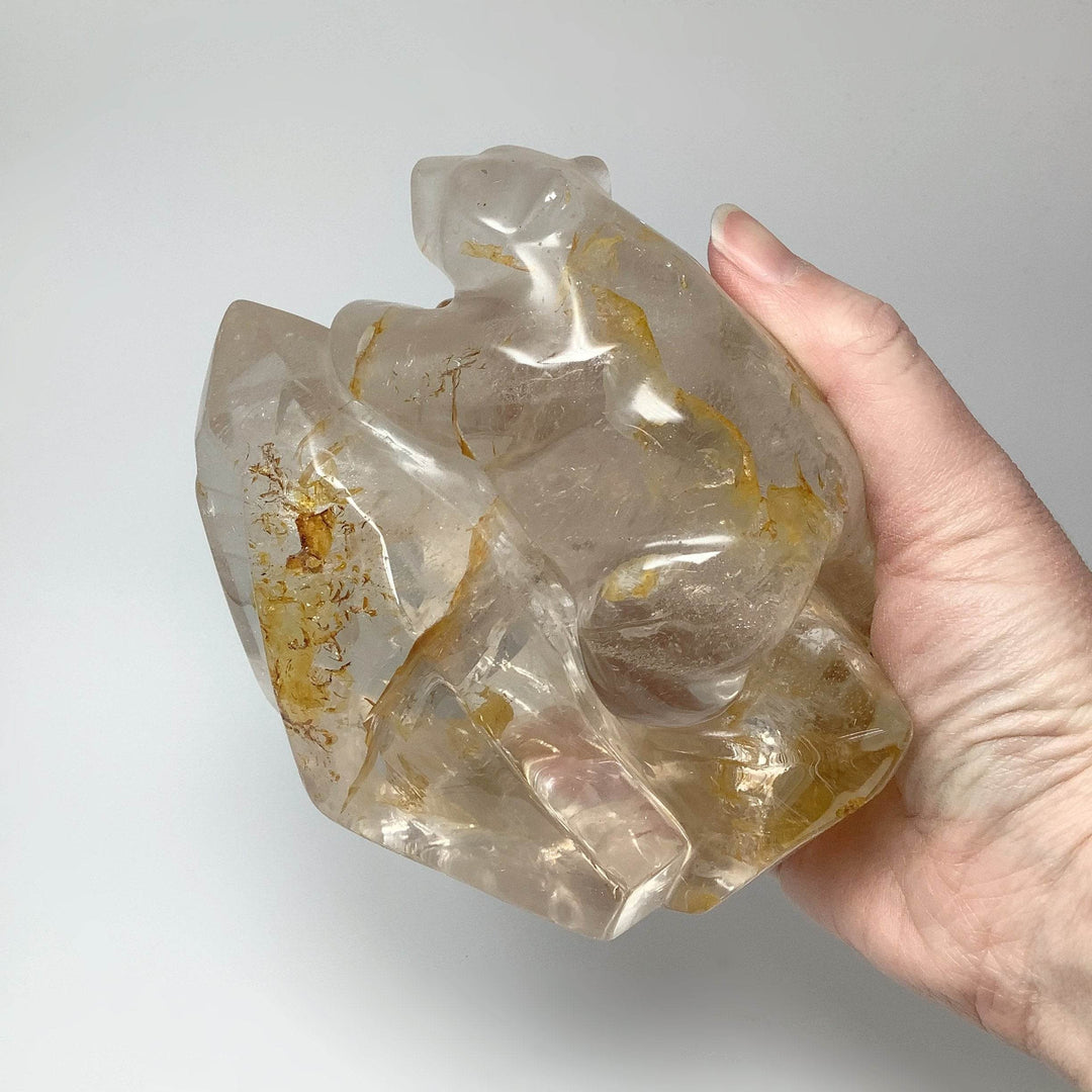 Hematoid Quartz Bear Carving-Rocks and Gems Canada
