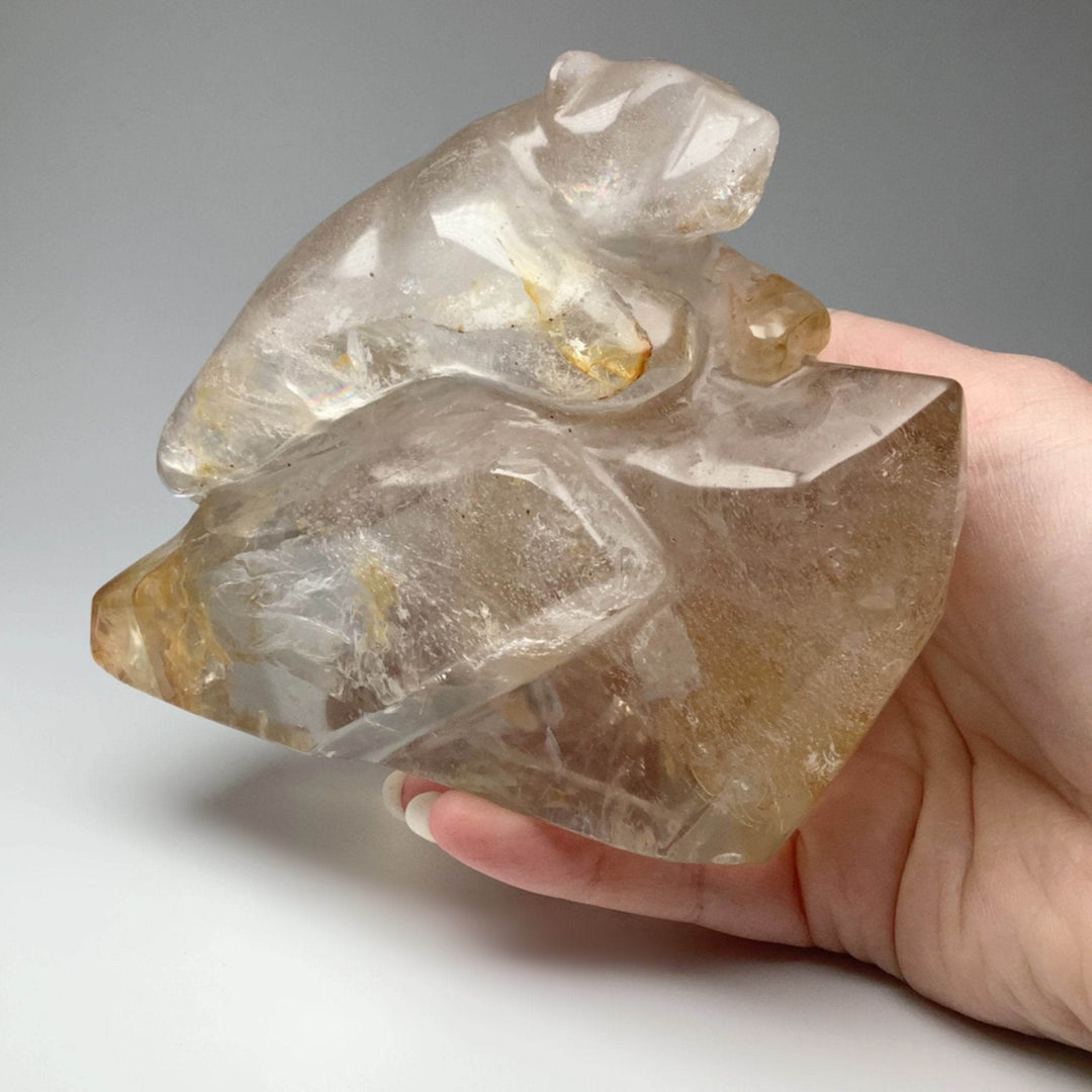 Hematoid Quartz Bear Carving-Rocks and Gems Canada