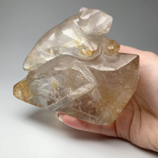 Hematoid Quartz Bear Carving-Rocks and Gems Canada