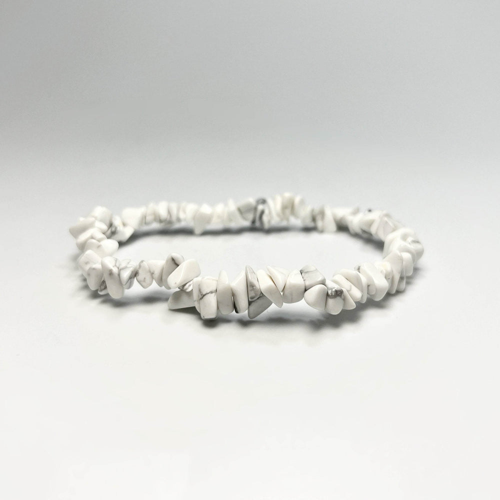 Howlite Chip Beaded Bracelet-Rocks and Gems Canada