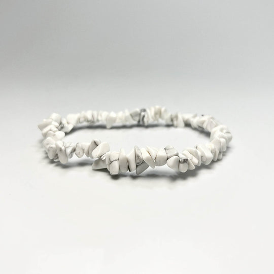 Howlite Chip Beaded Bracelet-Rocks and Gems Canada