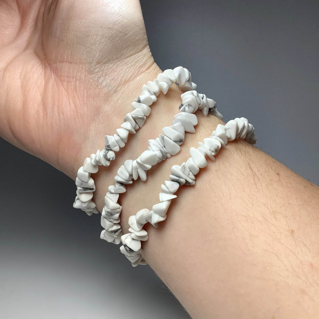 Howlite Chip Beaded Bracelet-Rocks and Gems Canada