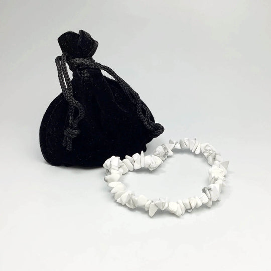 Howlite Chip Beaded Bracelet-Rocks and Gems Canada