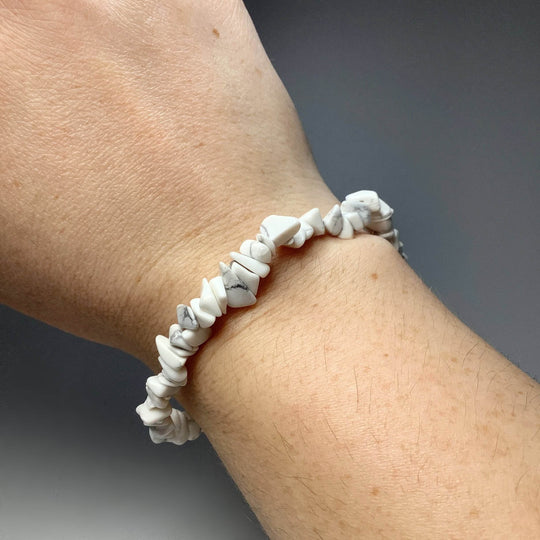 Howlite Chip Beaded Bracelet-Rocks and Gems Canada