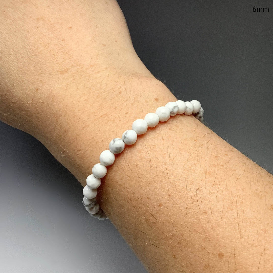 Howlite Faceted Beaded Bracelet-Rocks and Gems Canada