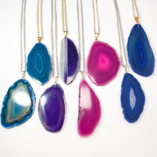 Agate Slice Necklace - Rocks and Gems Canada