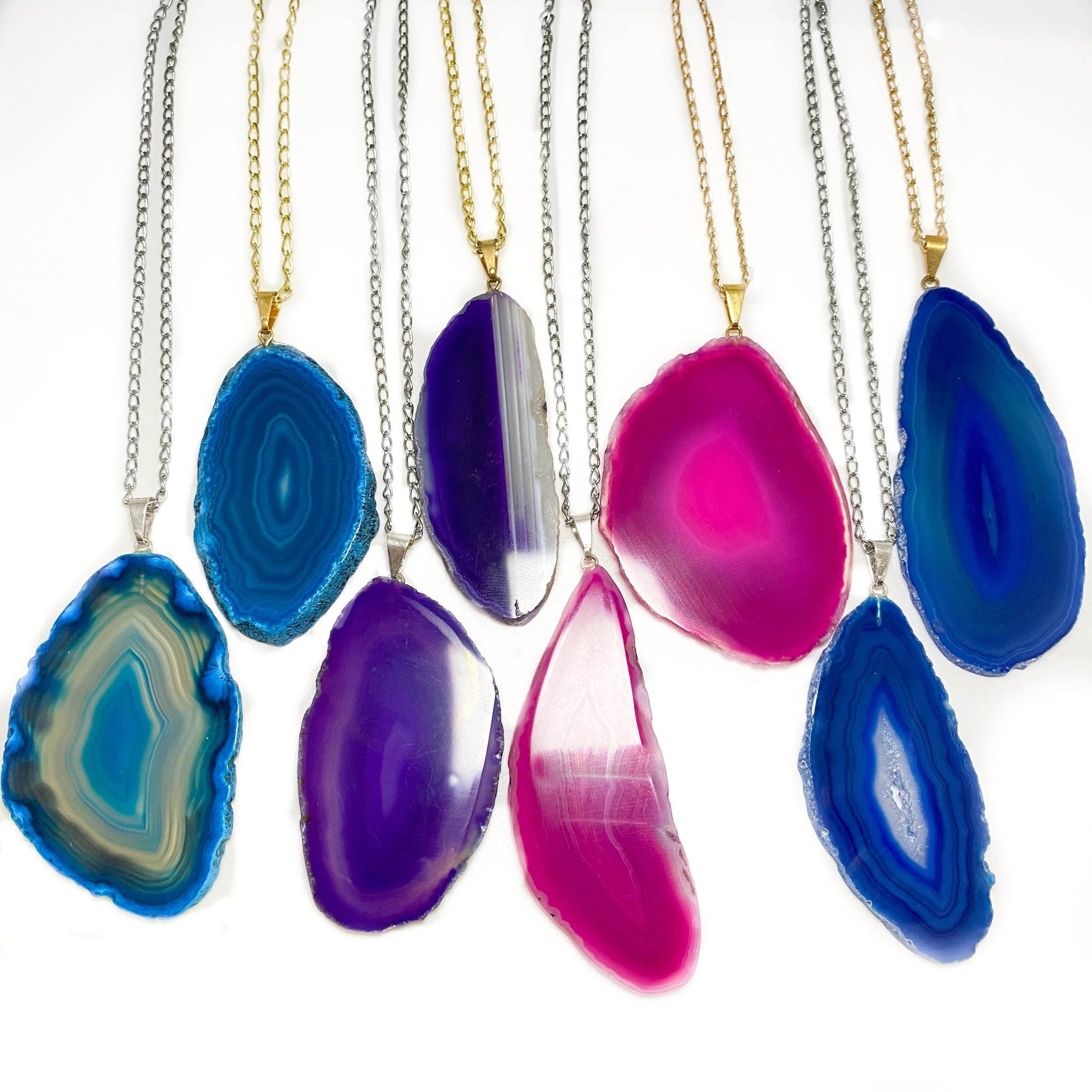 Agate Slice Necklace - Rocks and Gems Canada