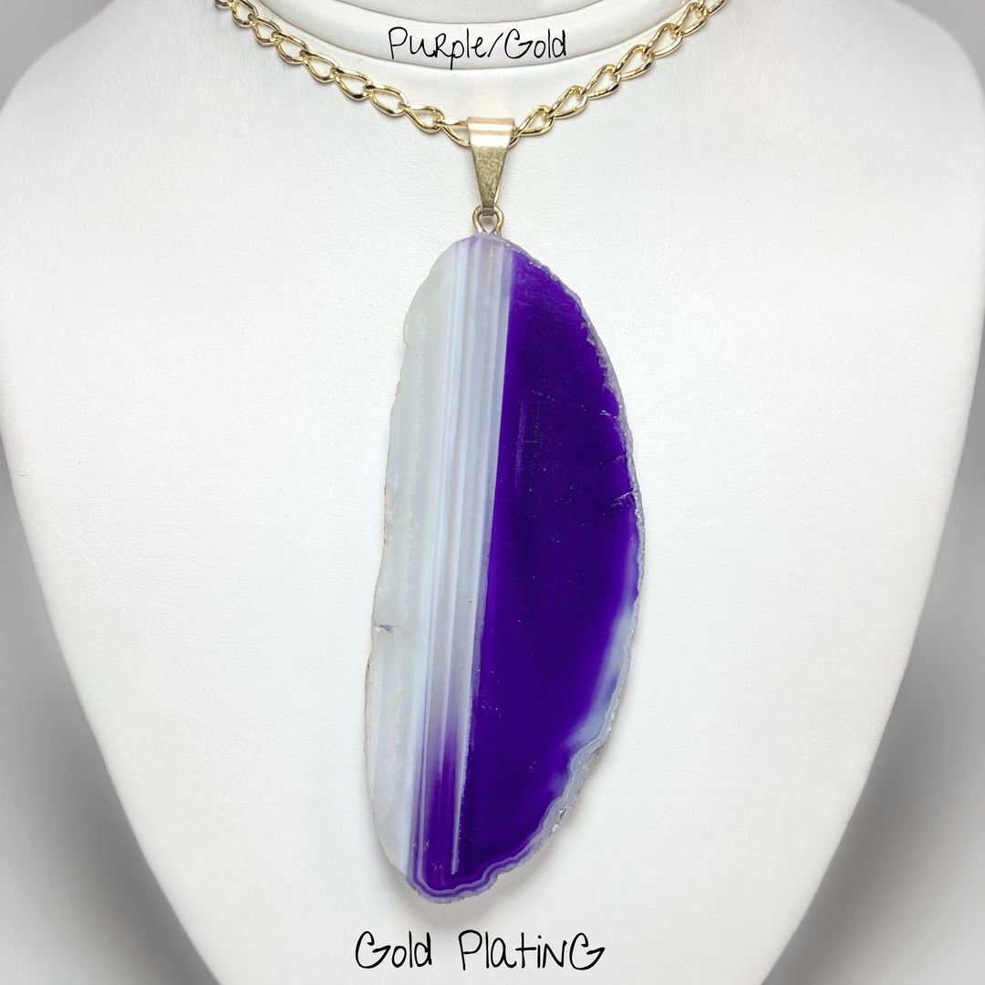 Agate Slice Necklace - Rocks and Gems Canada