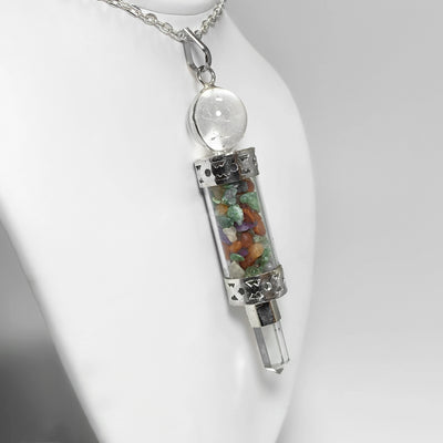 Mixed Stone and Quartz Point Necklace