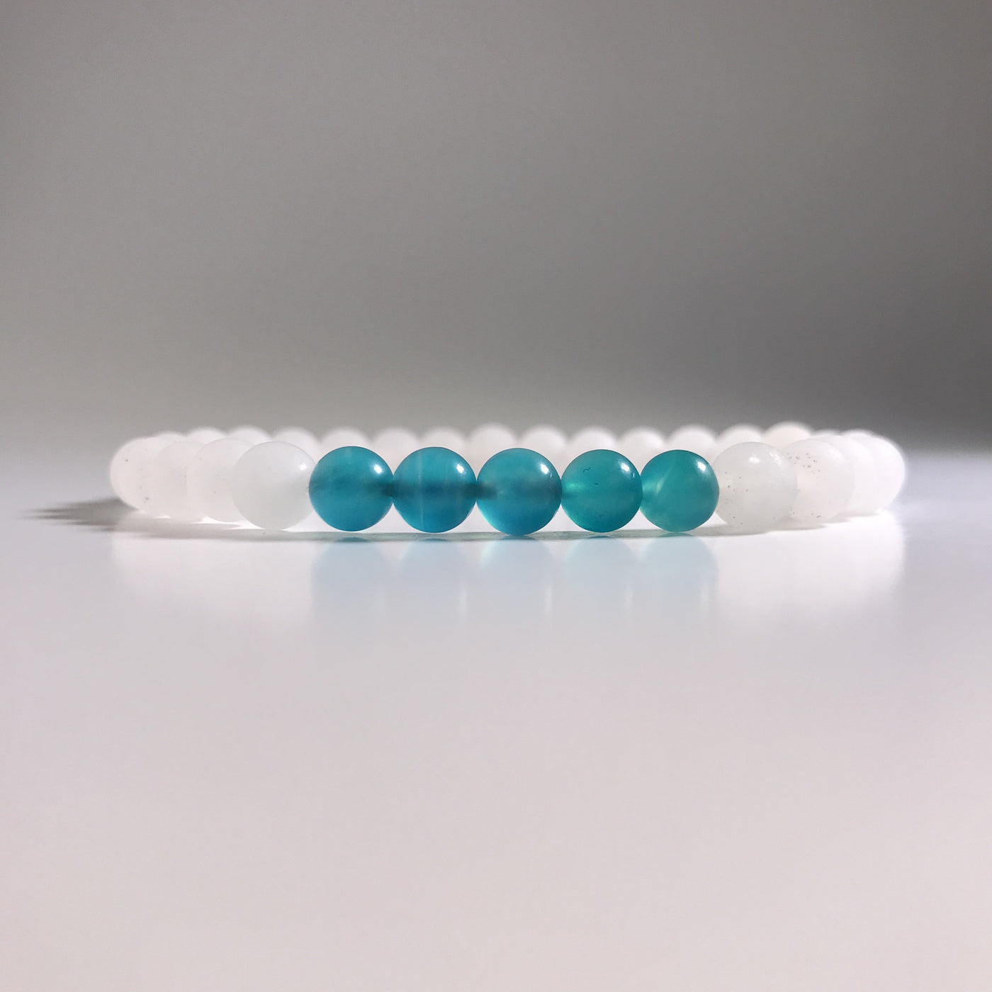 Matte Amazonite with Quartz Beaded Bracelet