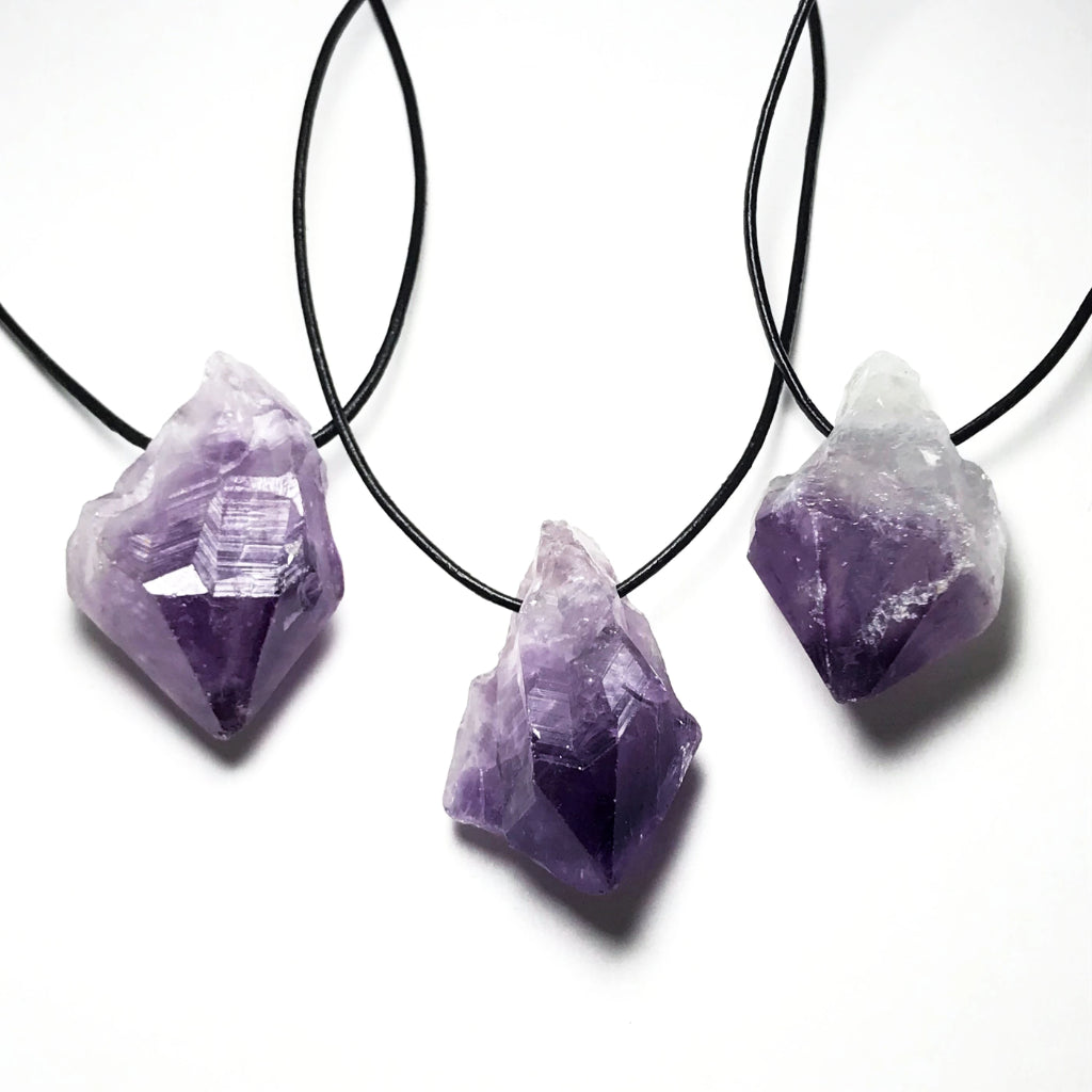 Amethyst Rough Point Necklace - Rocks and Gems Canada