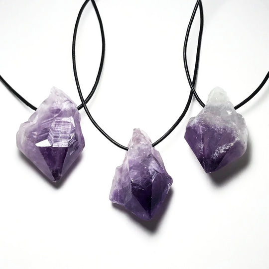 Amethyst Rough Point Necklace - Rocks and Gems Canada