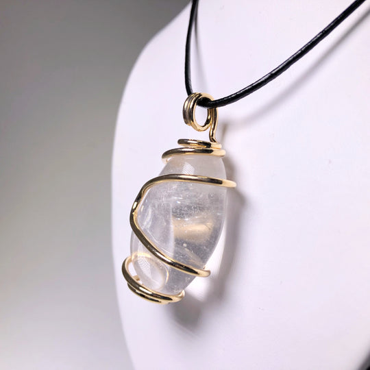 Wire Wrap Pendant - Gold Plated - Rocks and Gems Canada