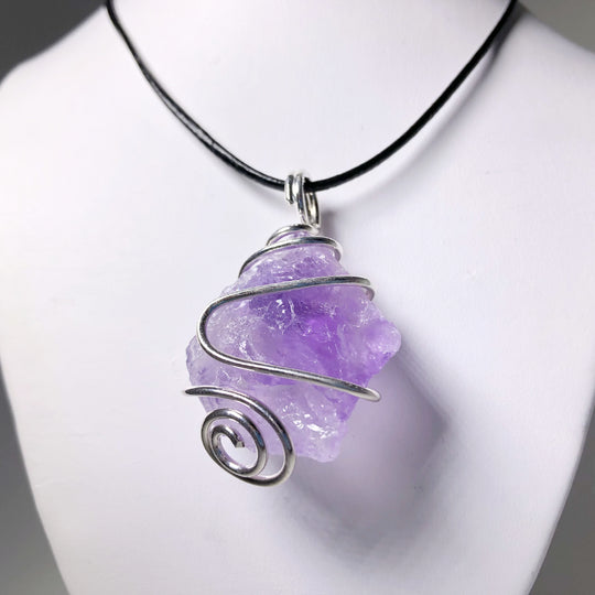 Wire Wrap Pendant - Silver Plated - Rocks and Gems Canada