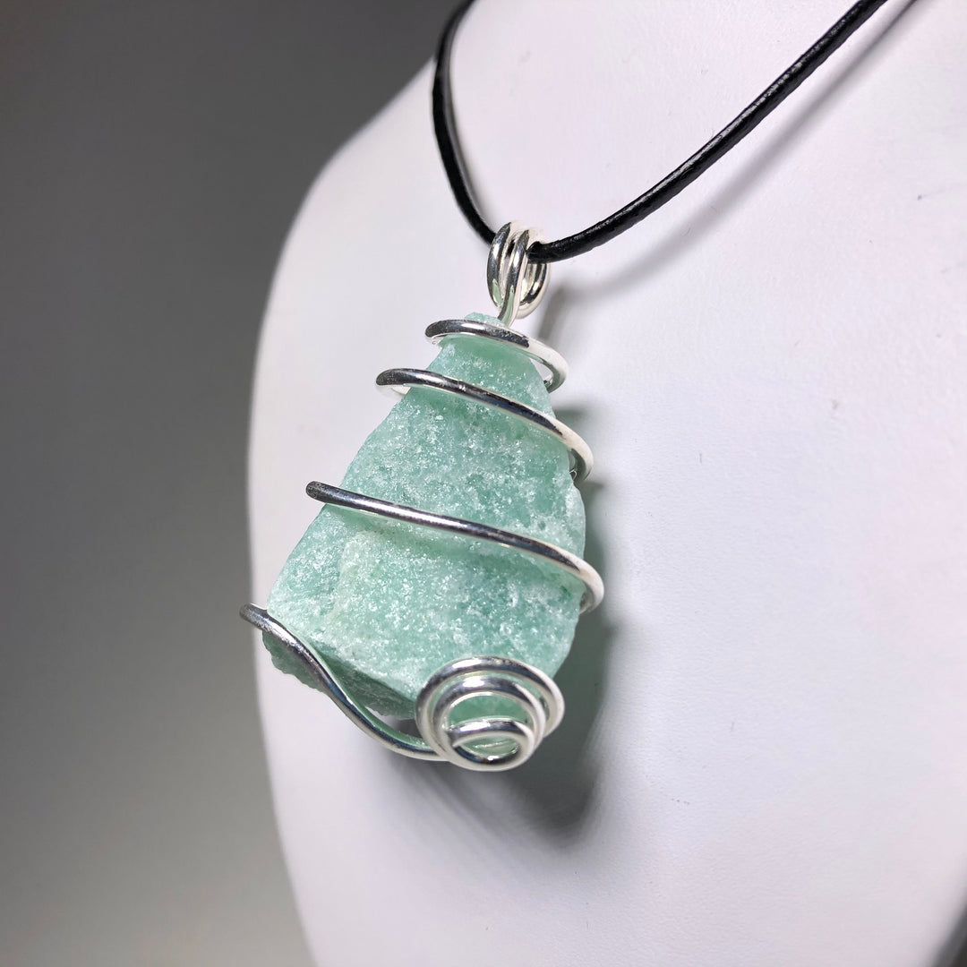 Wire Wrap Pendant - Silver Plated - Rocks and Gems Canada
