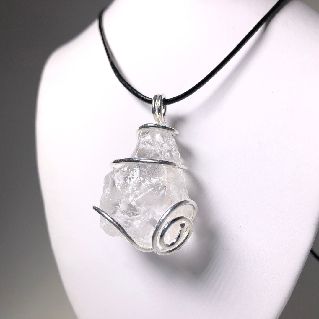 Wire Wrap Pendant - Silver Plated - Rocks and Gems Canada