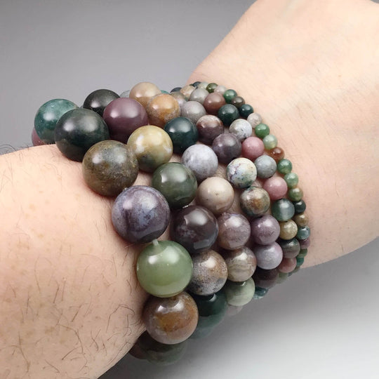 Indian Agate Beaded Bracelet-Rocks and Gems Canada