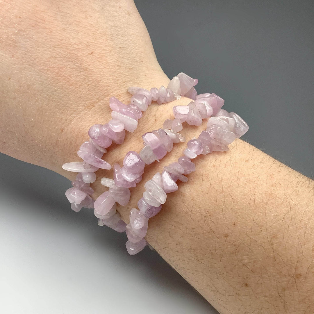 Kunzite Chip Beaded Bracelet-Rocks and Gems Canada