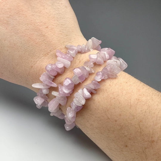 Kunzite Chip Beaded Bracelet-Rocks and Gems Canada