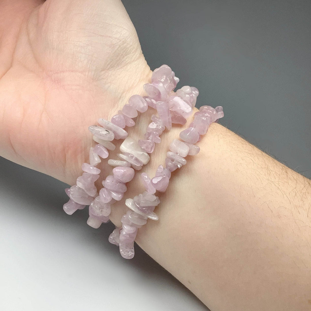 Kunzite Chip Beaded Bracelet-Rocks and Gems Canada