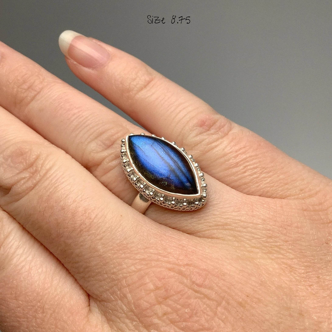 Labradorite Marquise Cut Ring-Rocks and Gems Canada