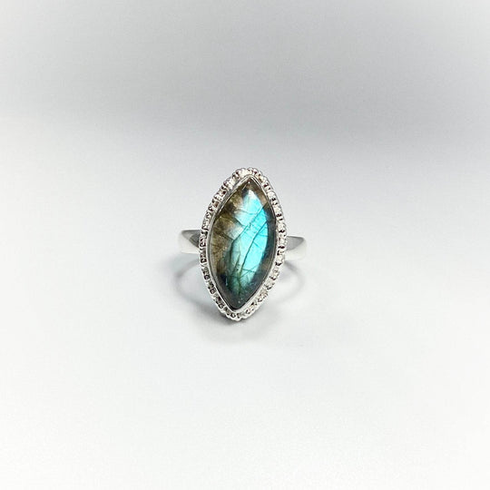 Labradorite Marquise Cut Ring-Rocks and Gems Canada