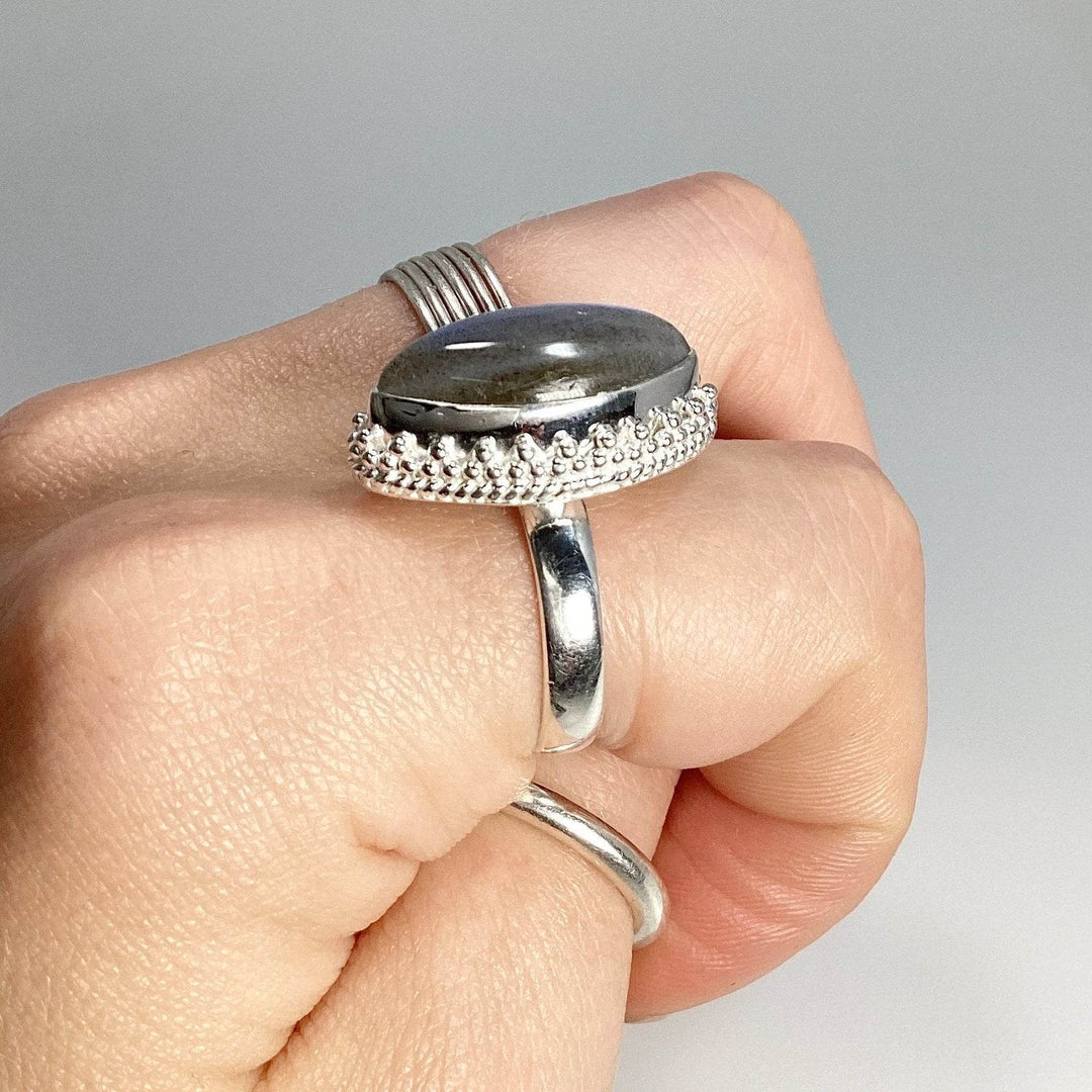 Labradorite Marquise Cut Ring-Rocks and Gems Canada