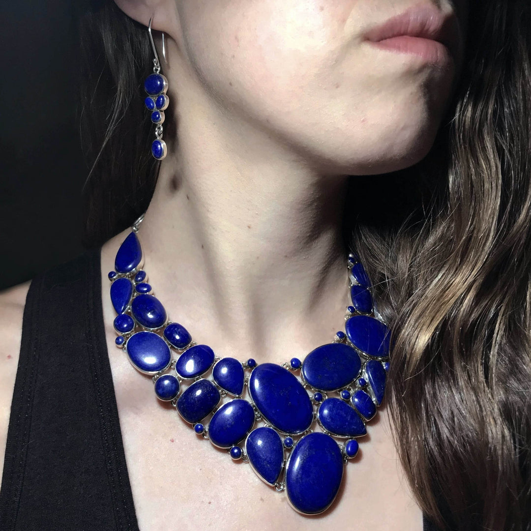 Lapis Lazuli Necklace and Earrings Set-Rocks and Gems Canada