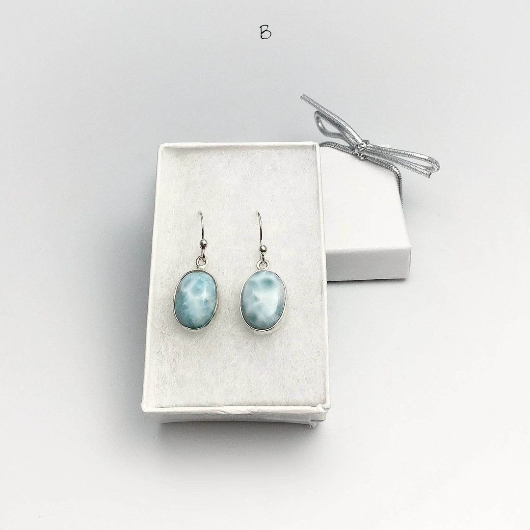 Larimar Dangle Earrings-Rocks and Gems Canada