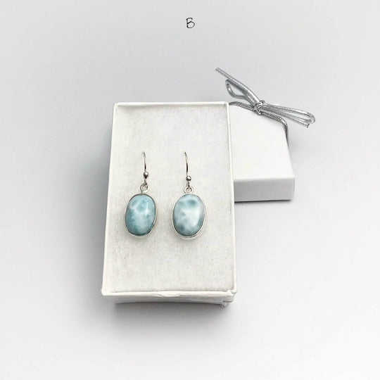 Larimar Dangle Earrings-Rocks and Gems Canada
