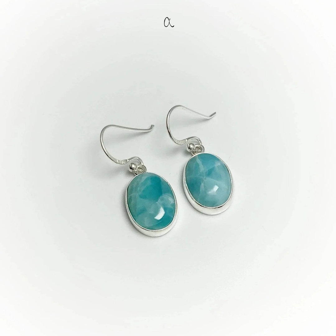 Larimar Dangle Earrings-Rocks and Gems Canada