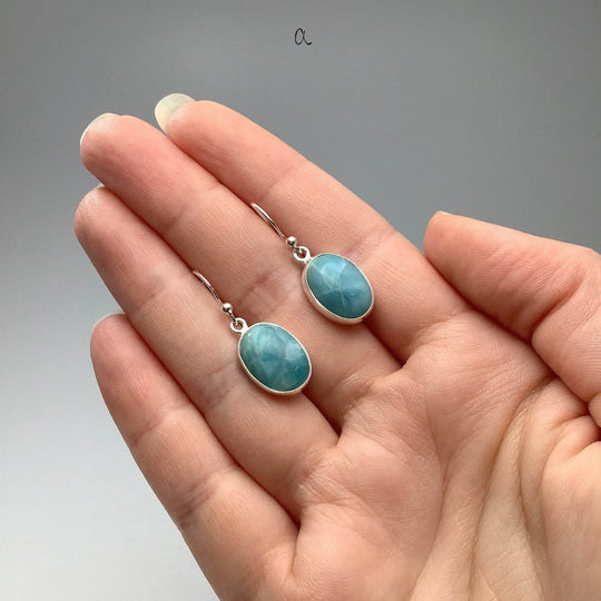 Larimar Dangle Earrings-Rocks and Gems Canada