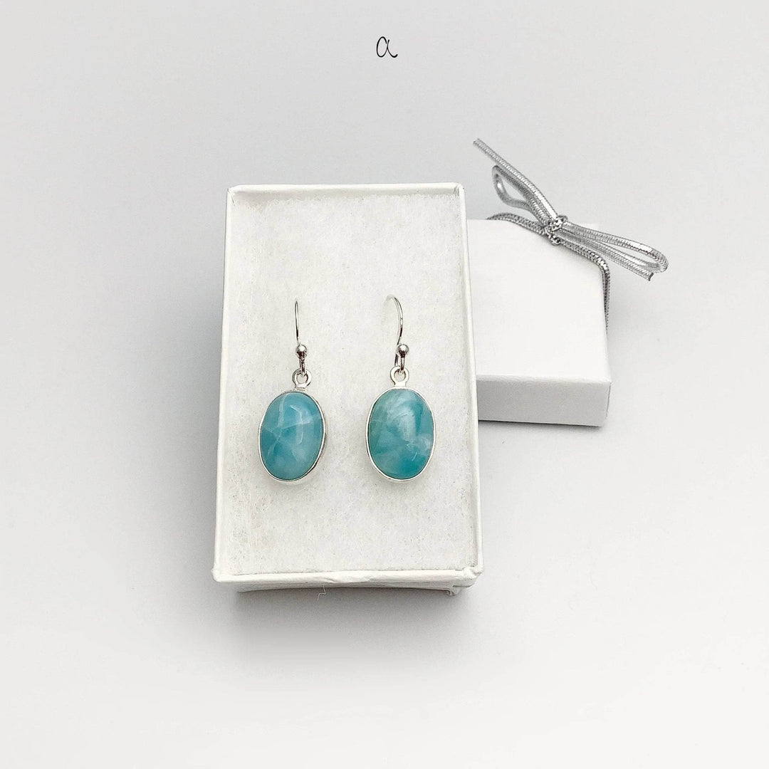 Larimar Dangle Earrings-Rocks and Gems Canada