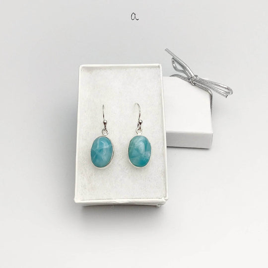 Larimar Dangle Earrings-Rocks and Gems Canada