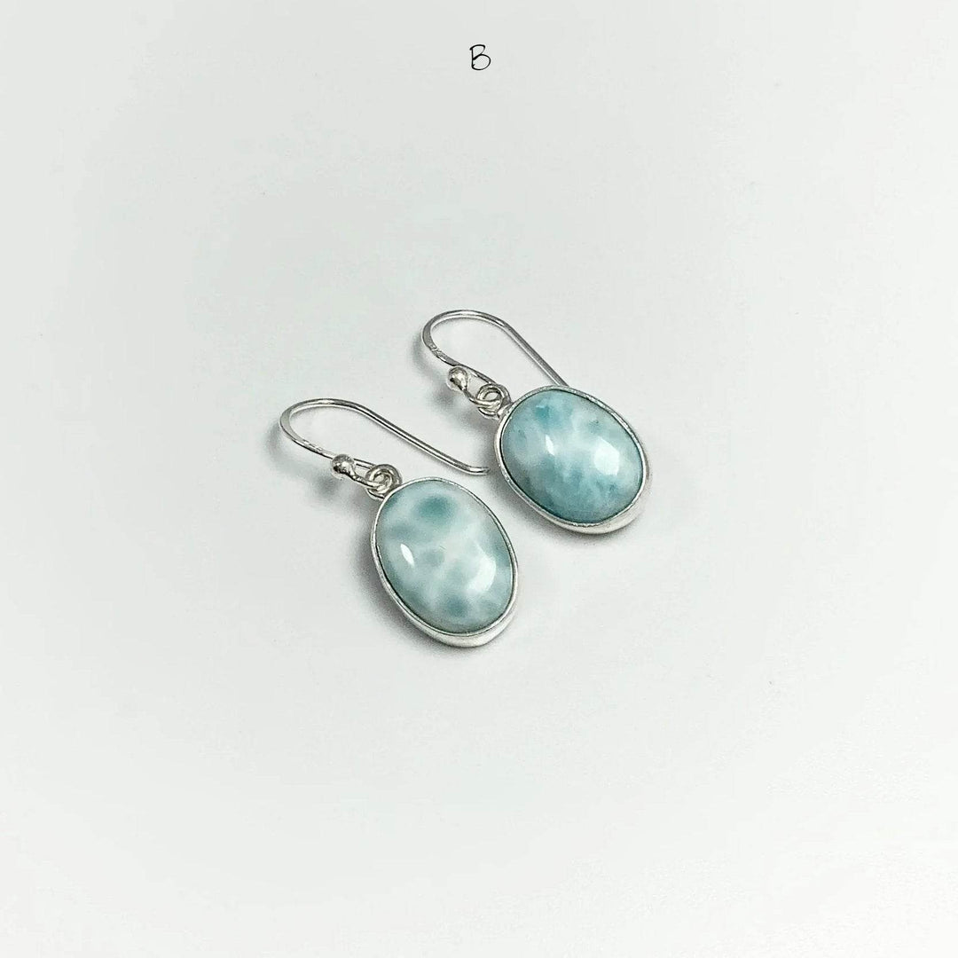 Larimar Dangle Earrings-Rocks and Gems Canada