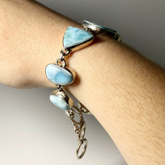 Larimar Sterling Silver Bracelet-Rocks and Gems Canada