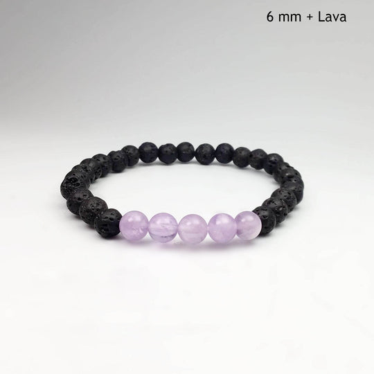 Lavender Amethyst Beaded Bracelet-Rocks and Gems Canada