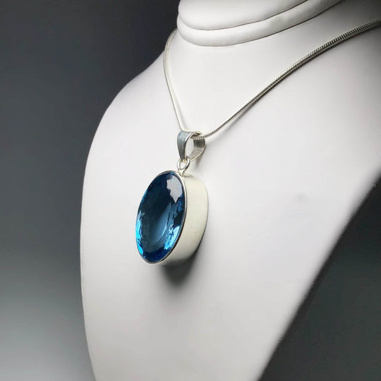 London Blue Topaz Pendant-Rocks and Gems Canada