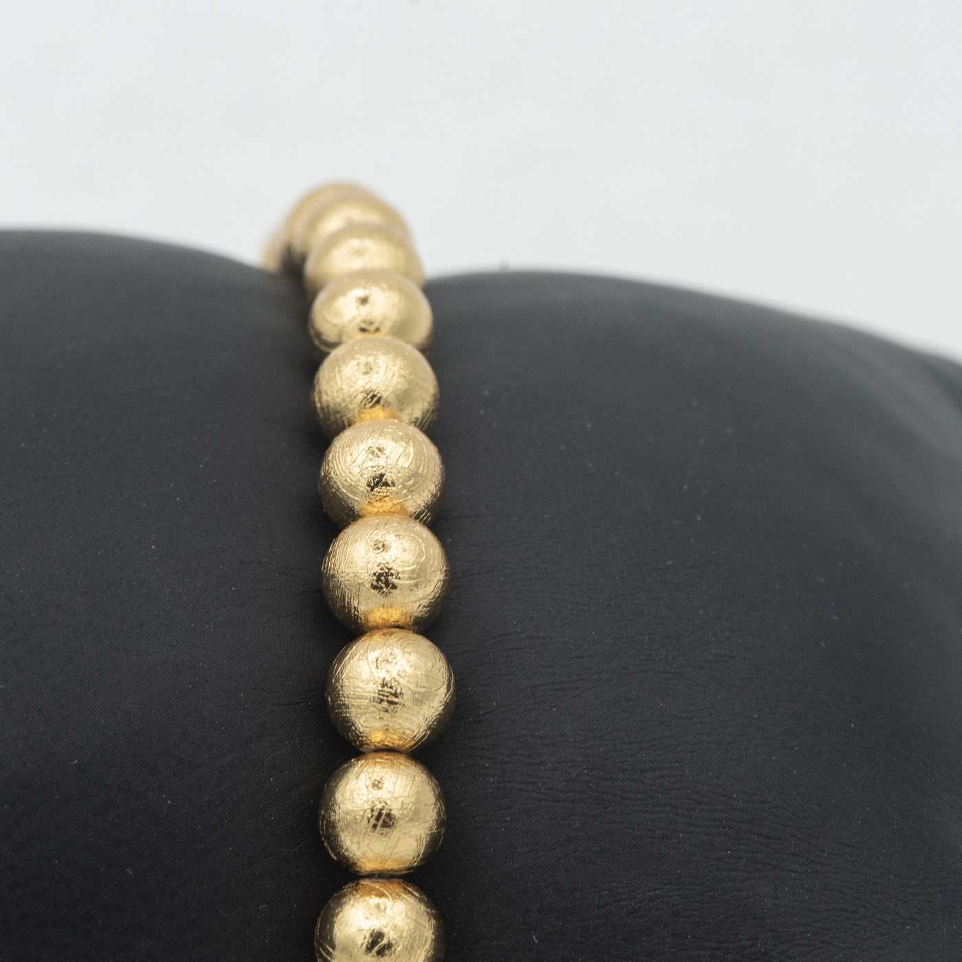 Muonionalusta Meteorite Beaded Bracelet with Gold Finish