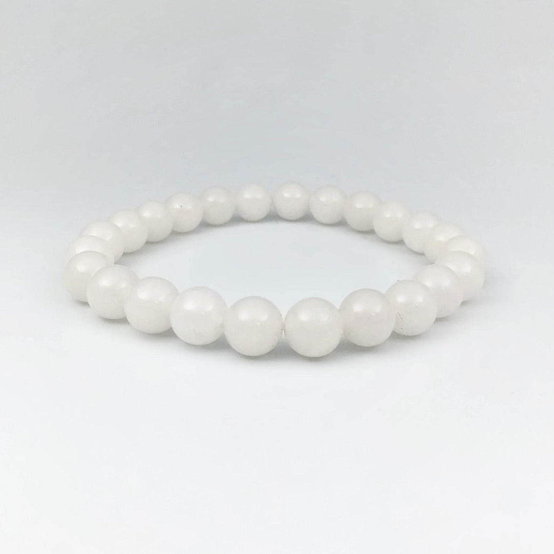 Milky Jade Beaded Bracelet-Rocks and Gems Canada