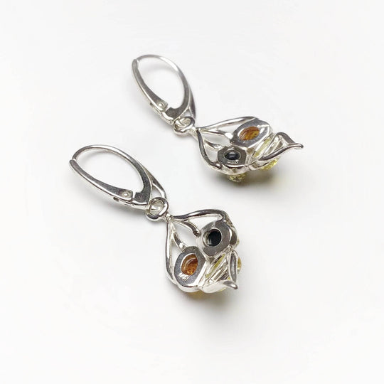 Mixed Amber Dangle Earrings-Rocks and Gems Canada