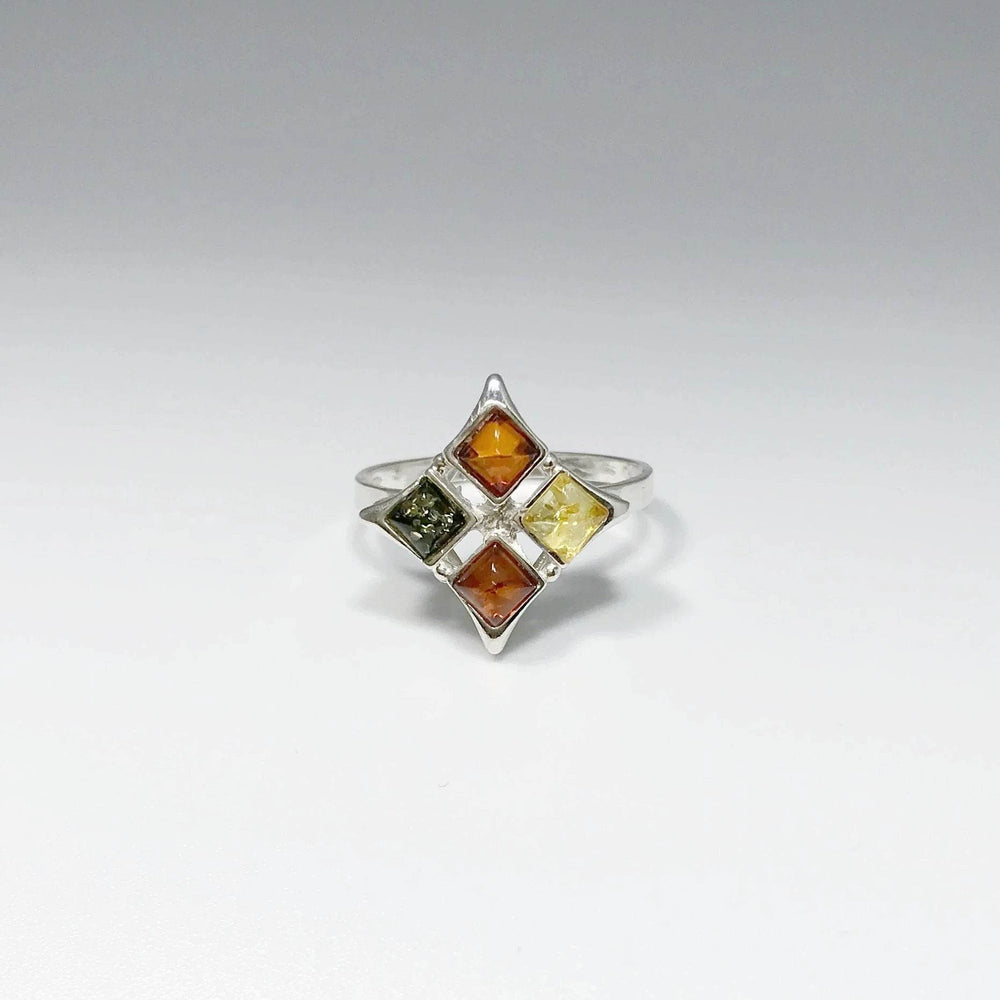 Mixed Amber Ring-Rocks and Gems Canada