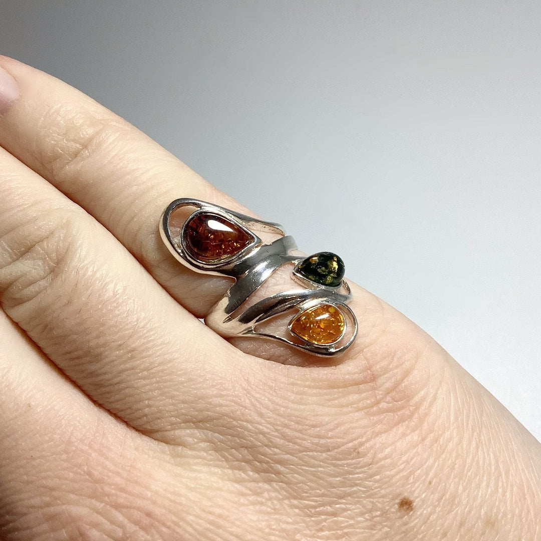 Mixed Amber Ring-Rocks and Gems Canada