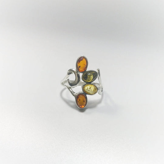 Mixed Amber Ring-Rocks and Gems Canada