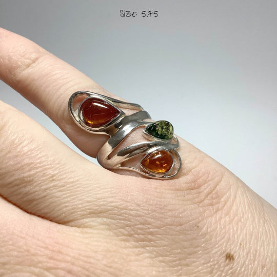 Mixed Amber Ring-Rocks and Gems Canada
