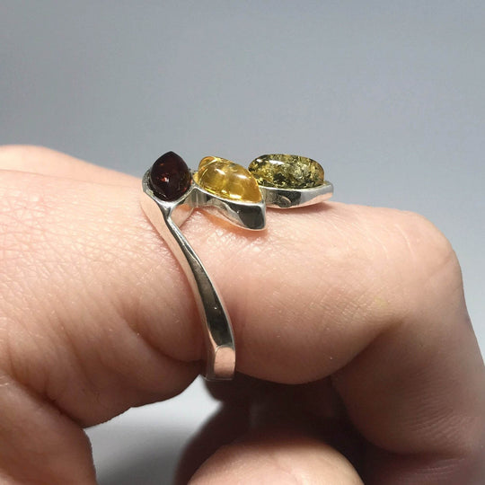 Mixed Amber Ring-Rocks and Gems Canada