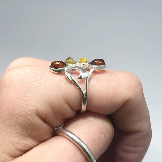 Mixed Amber Ring-Rocks and Gems Canada