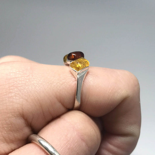 Mixed Amber Ring-Rocks and Gems Canada